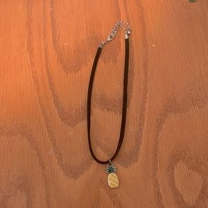 black velvet pinnaple necklace- choker length